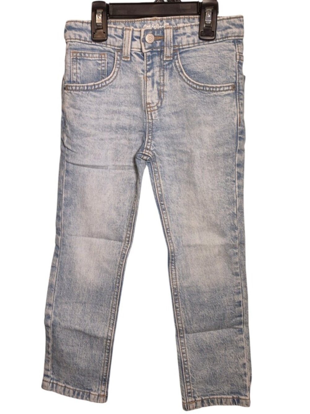Cat & Jack Adjustable Waist Slim Cut Light Wash Jeans. Size